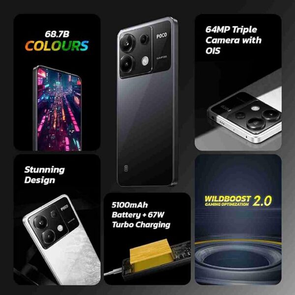 POCO X6 5G (Mirror Black, 12 GB RAM 256 GB Storage) - Image 2