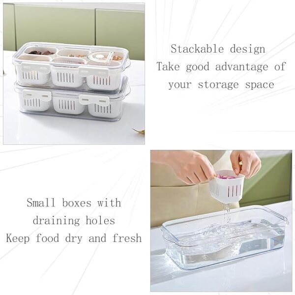 pack of 1 fridge storage boxes, fridge organiser box storage containers for vegetable airtight refrigerator container organizer, kitchen accessories items for food products - Image 4