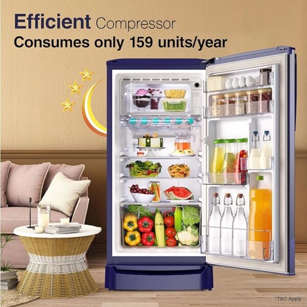 Godrej 234 L 3 Star 24 Advanced Capillary Technology Direct Cool Single Door Door Refrigerator With Base Drawer (RD EDGEPRO 240C TDF MN WN, Marine Wine) - Image 2