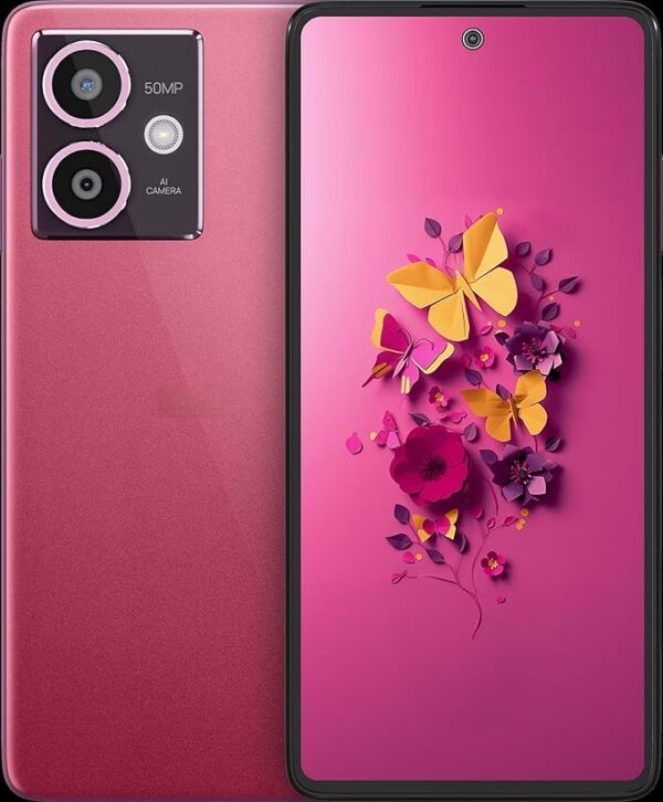 HMD Crest Max 5G (Royal Pink, 8GB RAM, 256GB Storage) | 6.7” FHD+ OLED Display | 50MP + 13MP + 10MP Camera | MediaTek Dimensity 7200 Processor | 5000mAh Battery | 33W Fast Charging | Upto 16GB RAM