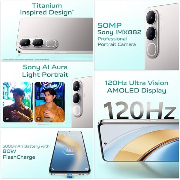 Vivo Y300 5G (Titanium Silver, 8GB RAM, 256GB Storage) with No Cost EMI/Additional Exchange Offers - Image 6