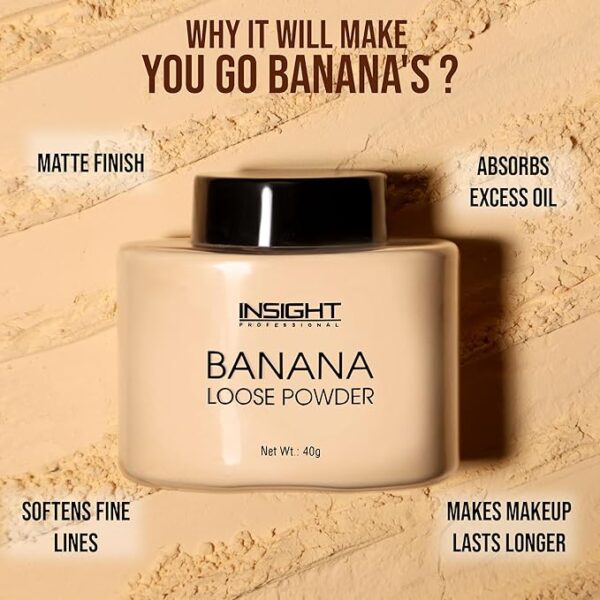 Insight Banana Loose Powder |Make Up Setting Powder |Provides Long-lasting Coverage |Reduces Shine|Loose Powder(Banana Powder) - Image 4