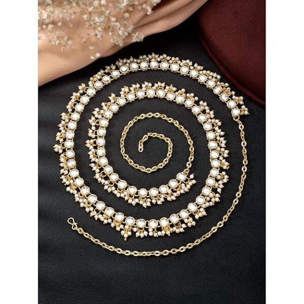 Peora Kundan Faux Pearl Traditional Jewelry Set Gift for Women - Image 2