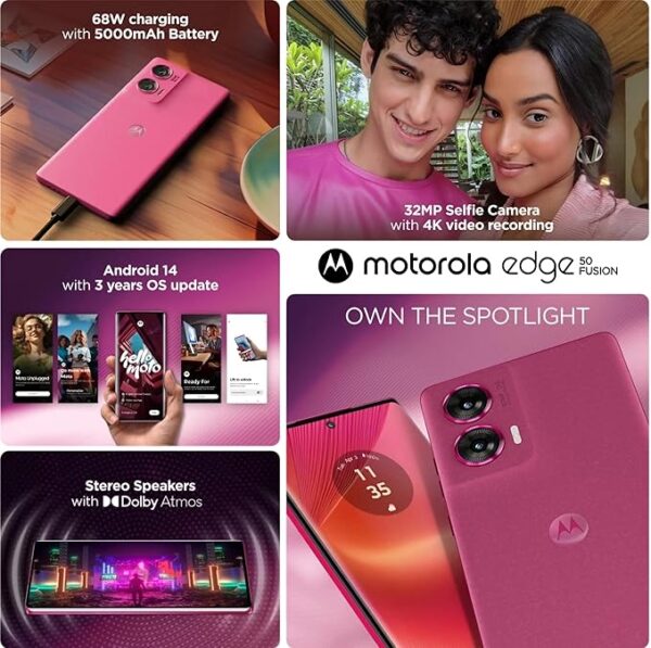Motorola Edge 50 Fusion 5G (Hot Pink, 12GB RAM, 256GB Storage) - Image 4