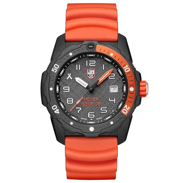 Luminox Rubber Bear Grylls Date Analog Dial Color Black Men Watch - Xb.3729.Ngu, Orange Band