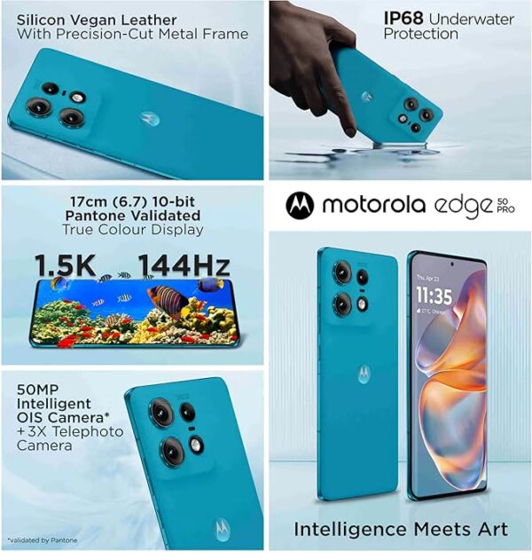 Motorola Edge 50 Pro 5G with 125W Charger (Caneel Bay, 12GB RAM, 256GB Storage) - Image 3