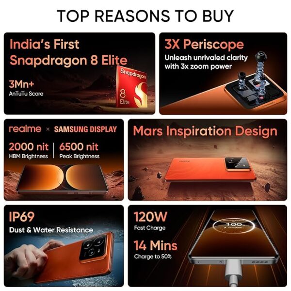 realme GT 7 Pro (Mars Orange,16GB+512GB) |India's First Snapdragon 8 Elite Processor | 3X Periscope Flagship Camera| RealWorld Eco² OLED Plus Display - Image 2