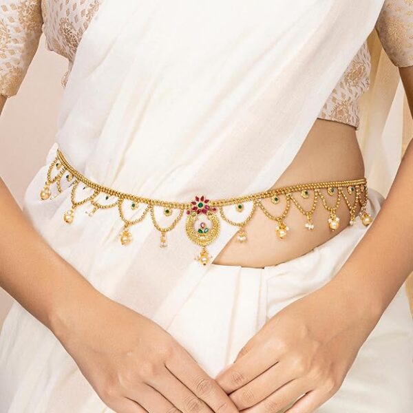 Peora Gold Plated Bridal Jewelry Set Gift for Women Indian Traditional Ethnic Wedding ( kamarband )
