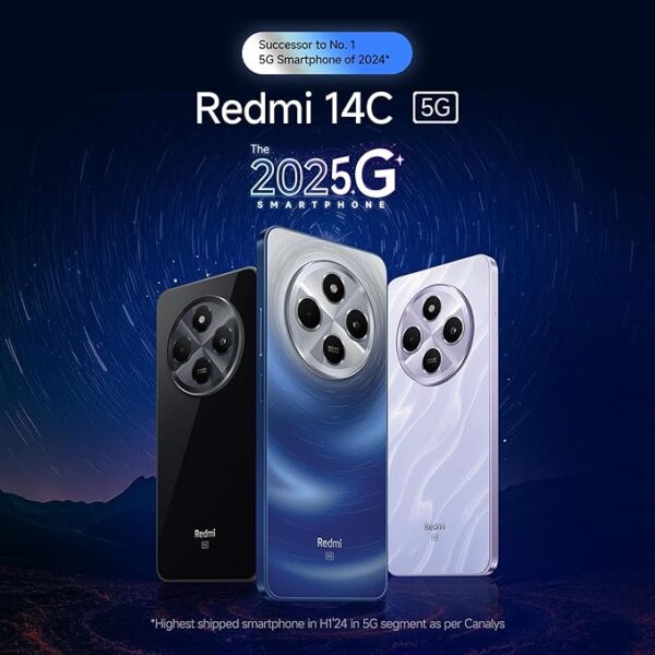 Redmi 14C 5G (Starlight Blue, 6GB RAM, 128GB Storage) | Superfast 4nm Snapdragon 4 Gen 2 | 120Hz 17.47cm (6.88”) Display | 5160mAh Battery | 50MP Dual Camera | Premium Starlight Design - Image 2