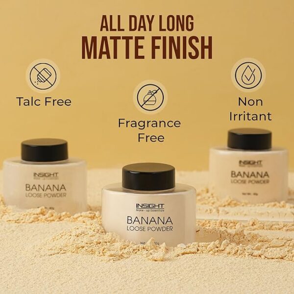 Insight Banana Loose Powder |Make Up Setting Powder |Provides Long-lasting Coverage |Reduces Shine|Loose Powder(Banana Powder) - Image 2