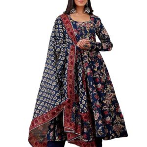 KLOSIA Women Printed Anarkali Kurta and Pant with Dupatta
