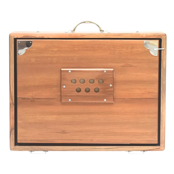 Shrutibox Handmade 13-Key Shrutibox - Natural Teak Wood One Octave Multi-Fold Bellow All wood Shrutibox - Image 2