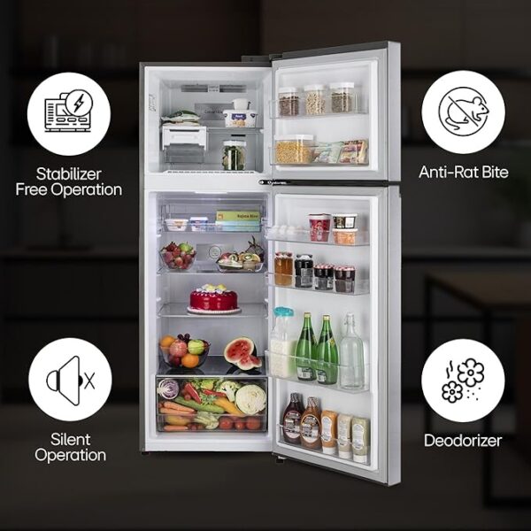 LG 343 L 3 Star Frost-Free Smart Inverter Double Door Refrigerator (GL-S382SDSX, Dazzle Steel, Convertible with Express Freeze) - Image 4