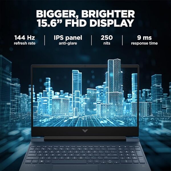 HP Victus, 12th Gen Intel Core i5-12450H, RTX 3050, 16GB DDR4,512GB SSD (Win11, Office21, Blue,2.3kg) 144Hz, 9MS, IPS, 15.6-inch(39.6cm), Flicker-free Gaming Laptop, Enhanced Cooling,fa1379TX/fa1412tx - Image 4