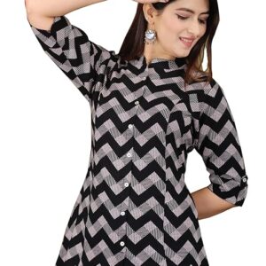 Gudwear Stylish Printed Button Down Style Shirt Top for Women