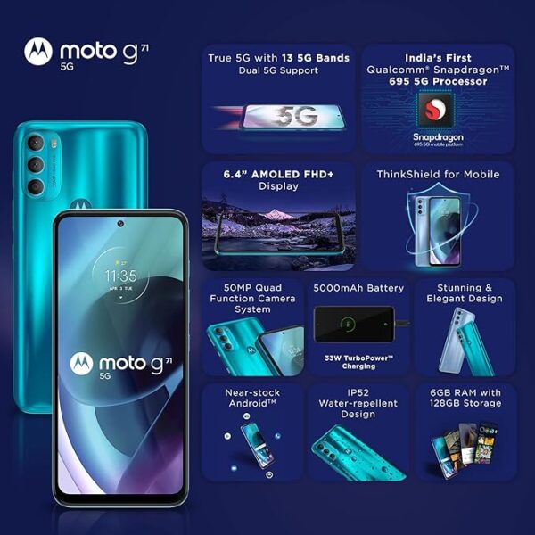Motorola Moto G71 5G (Neptune Green, 6GB RAM 128GB Storage) - Image 2