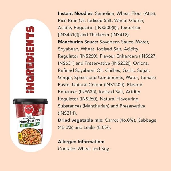 VEEBA Instant Cup Noodles Masala| Manchurian| Kung Pao| Made with no Palm Oil| no Maida | no Added MSG 277.5 gram (Pack of 3) - Image 3