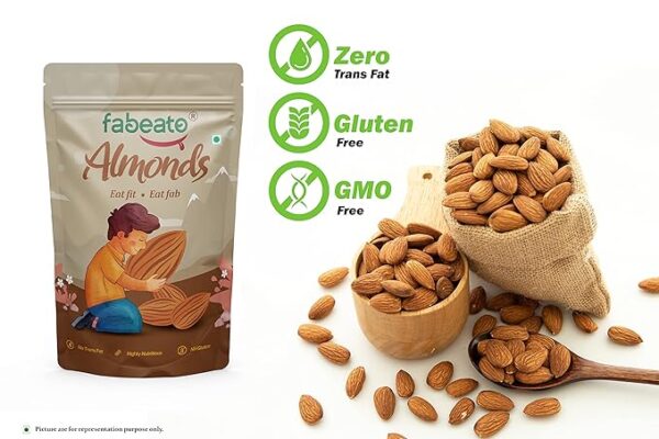 Fabeato Dry Fruits & Nuts Combo (200g x 5) Almonds,Cashews,Pistachios,Walnut Kernels,Seedless Black Raisins - Image 5