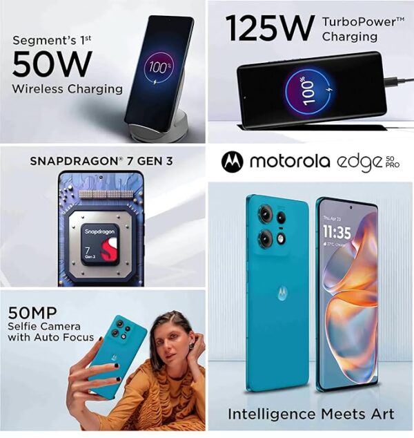Motorola Edge 50 Pro 5G with 125W Charger (Caneel Bay, 12GB RAM, 256GB Storage) - Image 2