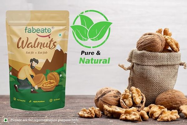 Fabeato Dry Fruits & Nuts Combo (200g x 5) Almonds,Cashews,Pistachios,Walnut Kernels,Seedless Black Raisins - Image 3