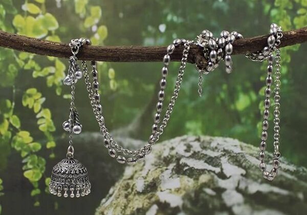 GURJARI JEWELLERS Plain oxidised Silver Slim Kamarband for Women and Girls - Image 2