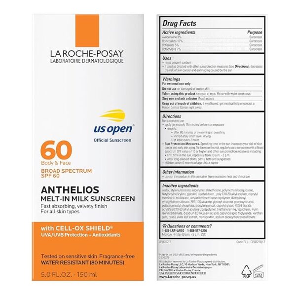 La Roche-Posay Anthelios 60 Melt-In 60 Spf Sunscreen For Combination Skin Type Milk (For Face & Body) 150Ml/5Oz Liquid - Image 6