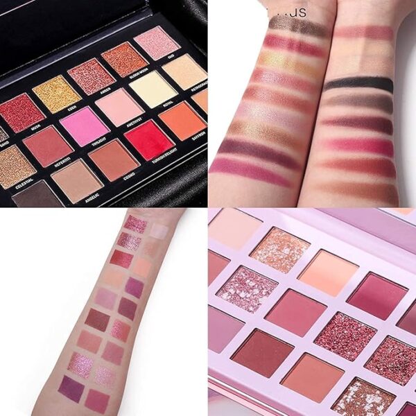 HUDA GIRL Beauty Rose Gold Remastered + Nude Edition Eyeshadow Palette Combo Kit - 36 Matte and Shimmer Finishes, Includes Black Eyeshadow - Complete Eye Shadow Palette Set - Image 3