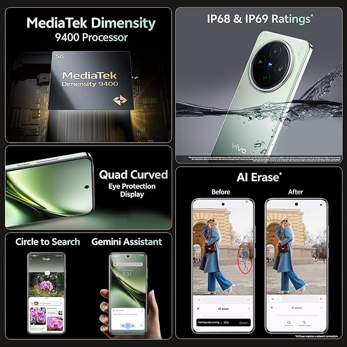 Vivo X200 5G (Natural Green, 12GB RAM, 256GB Storage) with No Cost EMI/Additional Exchange Offers - Image 6