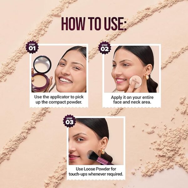 Hilary Rhoda The Setting Duo Compact & Loose Powder | 2-in-1 Compact & Loose Powder | | Matte Finish | Blends Effortlessly | Oil Control Compact | 32g (Natural | Shade 02) - Image 3