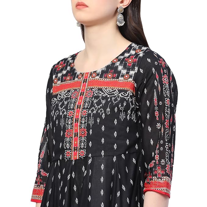 BIBA Women Cotton Anarkali Kurta Palazzo Suit Set - Image 5