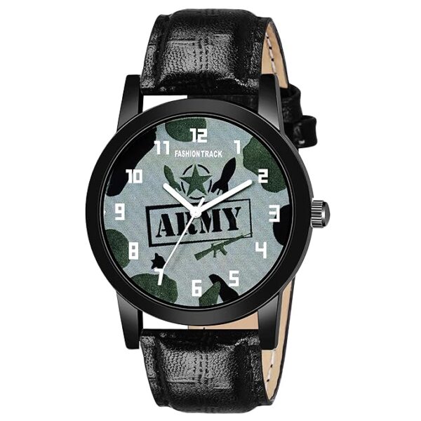 Fashion Track Analogue Men's Watch (Multicolored Dial Black Colored Strap)
