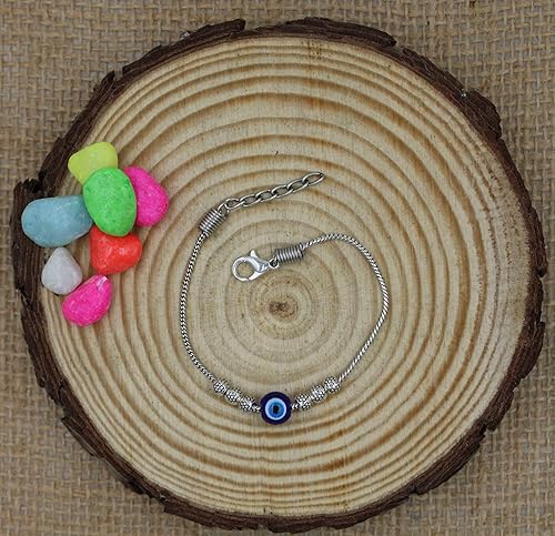 GURJARI JEWELLERS Oxidised Silver Chain Metal Charm Delicate Bracelet for Women and Girls b360 - Image 3