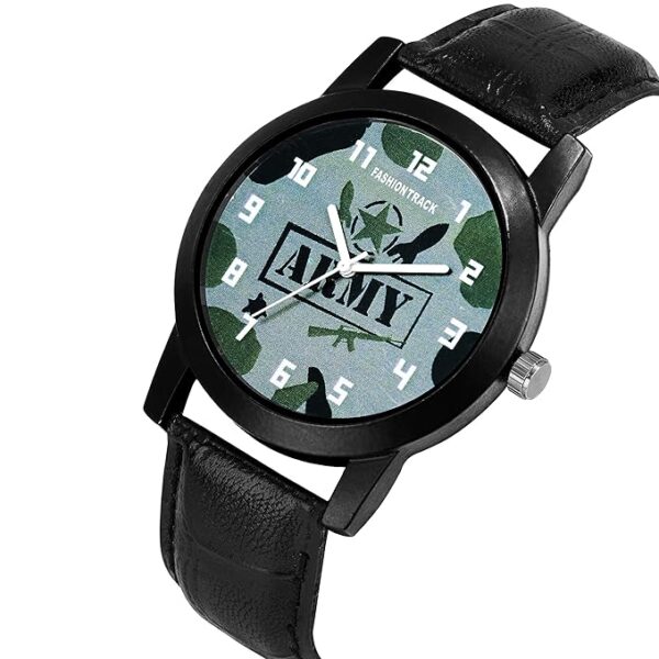 Fashion Track Analogue Men's Watch (Multicolored Dial Black Colored Strap) - Image 2
