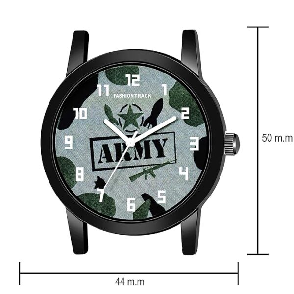 Fashion Track Analogue Men's Watch (Multicolored Dial Black Colored Strap) - Image 3