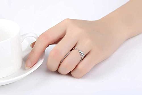 De-Ultimate Stainless Steel Crystal Platinum Plated Adjustable Size Leaf Design With American Diamond Finger Rings With Box Valentine Gifts Set For Girl's & Women's - Image 4