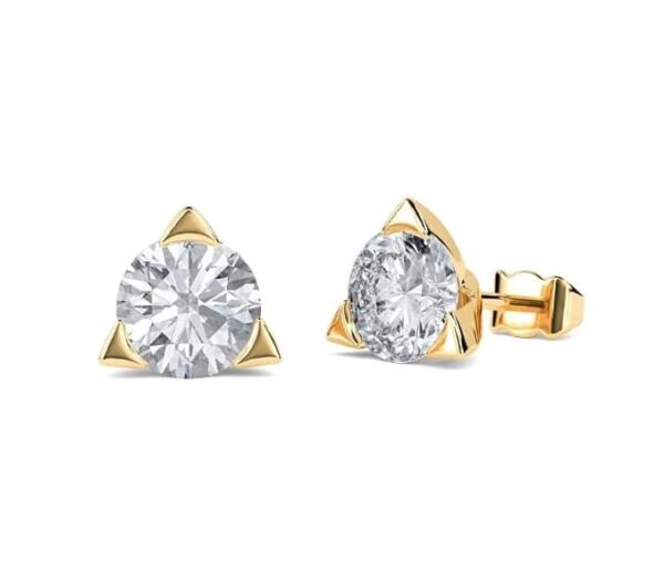Attractive Moissanite Diamond Earring VVS1 Clarity Loose Moissanite Stone Certified Pure Gold Ear Studs For Women American Diamond Earrings Genuine Heera Ratan Kaan Ki Bali For Girl - Image 3