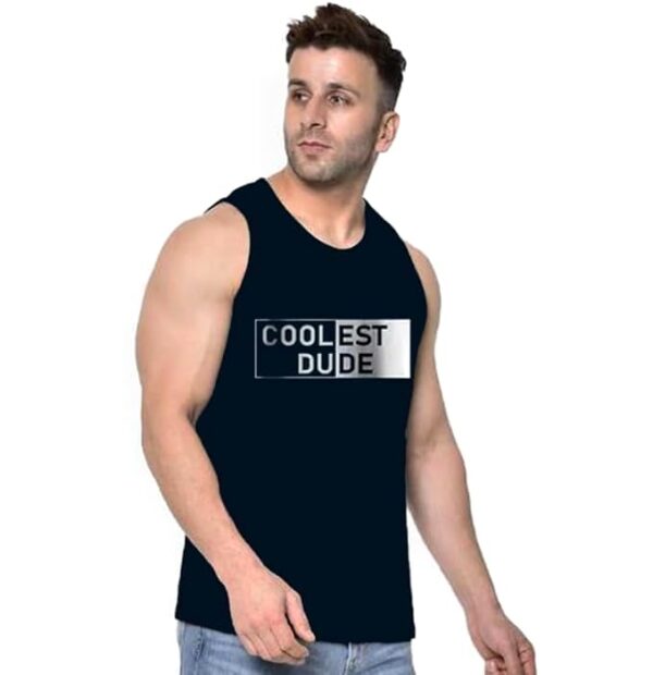 Tora Mens Cotton Blend Round Neck Printed Gym Vest & Shorts Combo | Mens Comfortable Sleeveless Gym Vest & Sports Shorts Set | Man's Active Wear Top & Bottom Set - Image 4