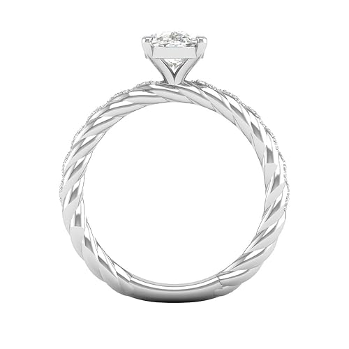 January - Garnet Solitaire Oval Garnet Ring with CZ Diamond Accents in Sterling Silver - Image 4