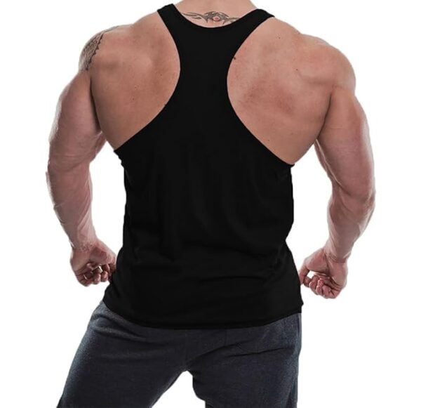 Men's Cotton Printed Sleeveless Racer Back Sports Gym Boxing Workout Activewear Bodybulding Quick Dry Fit Gym Vest Tank Top L2606 - Image 4