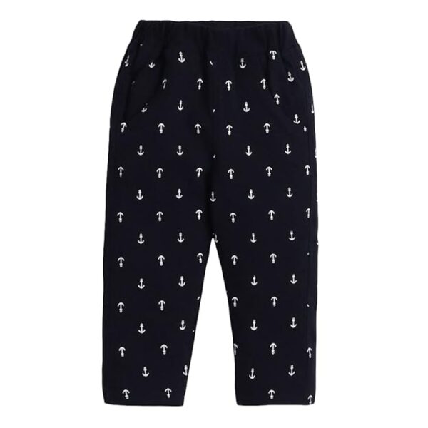 Hopscotch Boys Cotton Graphic Print Shirt And Pant Set In Navy Color - Image 4