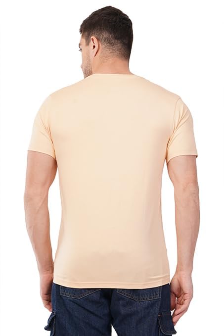 Loom Dales Dancing with Friends Graphic T-Shirt Cotton Lycra Peach Round Neck - Image 3