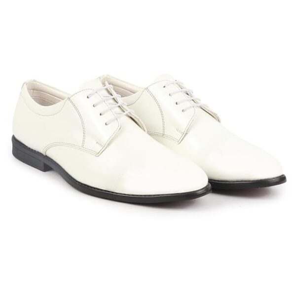 Men's White Formal Shoes Black Synthetic Leather Formal Slip on Office, College Shoes for Men & Boys - Image 3