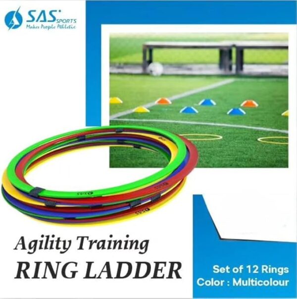 SAS SPORTS Agility Training Ring Ladder | Sports Soccer Football Speed Training Ladder | Fitness Equipment for Speed Agility Training | Flexible Ladder (Multicolour) - Image 4