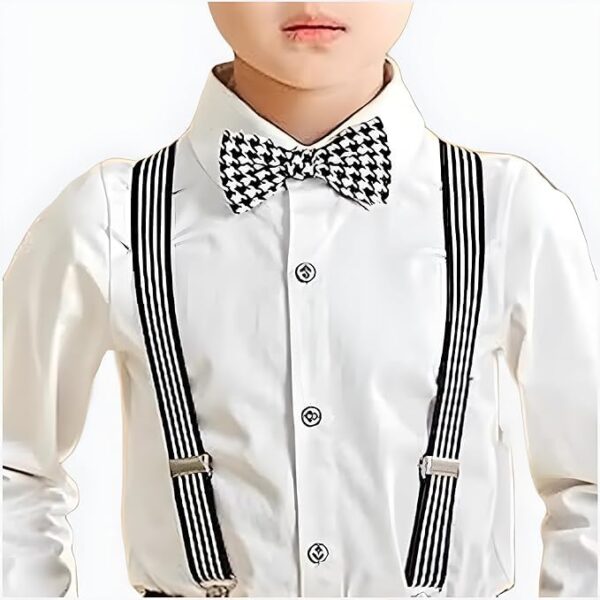 SAGAR IMPEX Boys Cotton Lycra Solid Full Sleeves Shirt and Pant Set with Suspender and Bow Tie | Clothing Set for Boys - Image 3