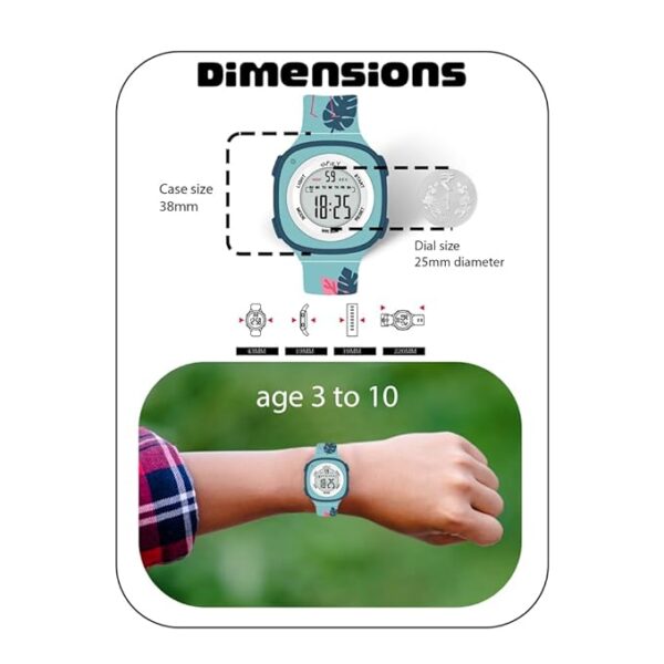 SPIKY Digital Sports Watch for Kids | Multifunctional, Luminous Display, Alarm | Water Resistant & Printed Silicone Strap | Best Birthday Gift Wrist Watches for Girls & Boys | Age 2-14 yrs - Image 3