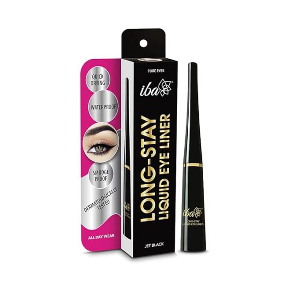 Iba Long Stay Liquid Eyeliner, Jet Black, 6.5ml | Waterproof, Smudge Proof | Halal Certified & Vegan Makeup - Image 6