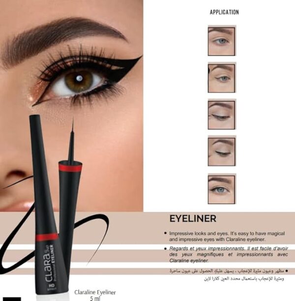 Waterproof Eyeliner Pen | Paraben-Free | Cruelty Free | Long Lasting 14 Hour Wear | Quick Drying | Easy to Apply | Highly Pigmented | Smudge-Proof | Fine tip applicator | Sharp Black - Image 3