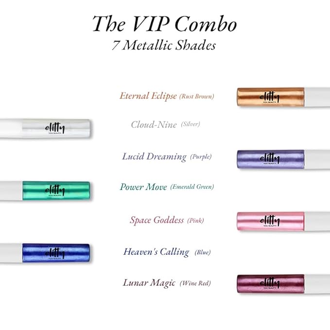 Elitty VIP Pop Colour Waterproof Liquid Eyeliner Combo | Pack of 27 shades (20 Matte & 7 Metallic Shades) | Long Lasting | 4 ML Each - Image 4