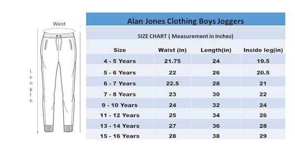 Alan Jones Clothing Boys Solid Joggers Track Pants - Image 6