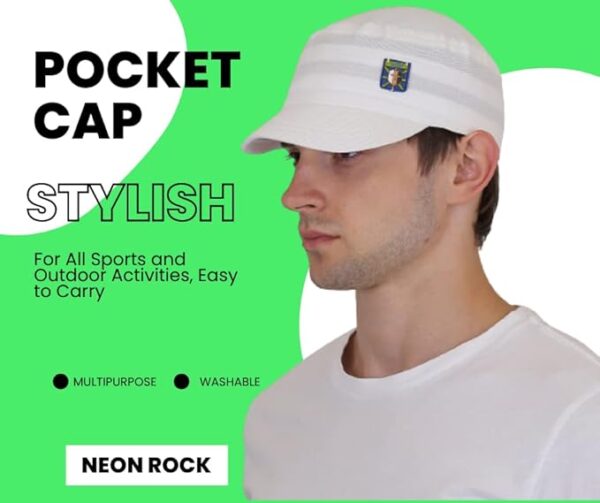 NEON ROCK Premium Stylish Comfortable and Light Weight Caps for All Sports and Outdoor Activities, Easy to Carry Caps with Natural Cotton Fabric - Image 2